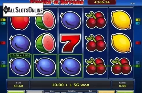 WIn. Fruits´n Sevens from Greentube