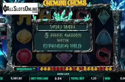 Free Spins screen