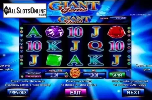 Screen3. Giant Gems from Betdigital