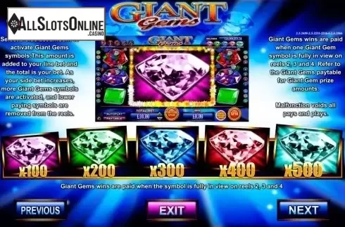 Screen4. Giant Gems from Betdigital