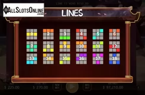 Paytable screen 2. God of Love from KA Gaming