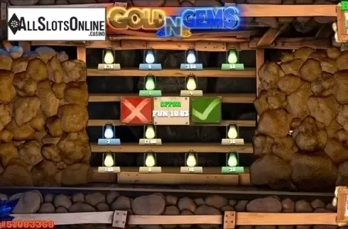 Bonus game screen. Gold and Gems from Concept Gaming
