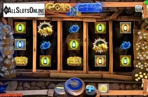 Reels screen. Gold and Gems from Concept Gaming