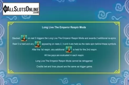 Respin Mode. Hail The Emperor from August Gaming