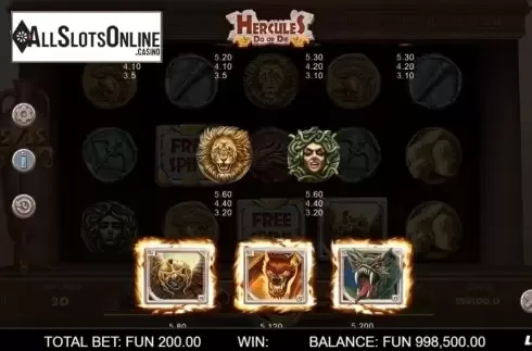 Paytable 2. Hercules Do or Die from Leap Gaming