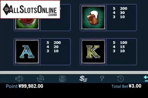 Paytable 3. Ice storm from Virtual Tech