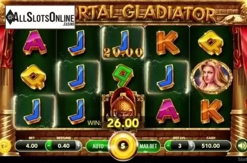 Win Screen. Immortal Gladiator from SlotVision