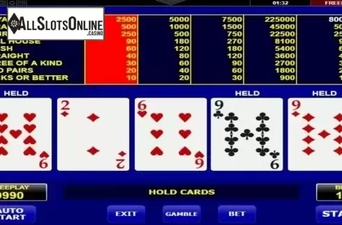 Game Screen. Jacks Or Better (Amatic) from Amatic Industries