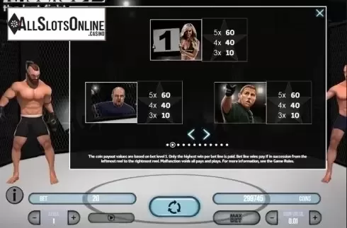 Paytable 2. Knockout: The Last Fight from Fugaso