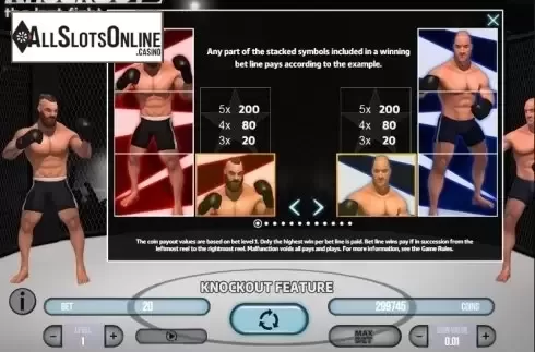 Paytable 1. Knockout: The Last Fight from Fugaso