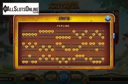 Paylines screen