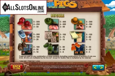 Screen4. Little Pigs from Leander Games