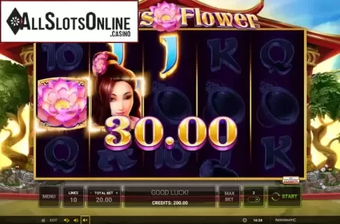 Win screen 3. Lotus Flower from Greentube