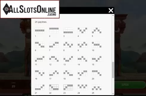 Paytable. Mayan Eclipse from Roxor Gaming