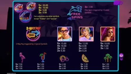 Miami Nights slot screenshot 3