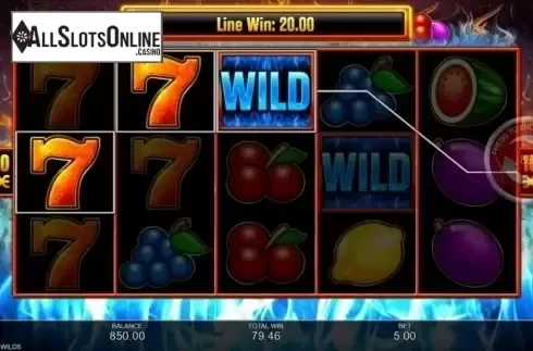 Win Screen. Mighty Hot Wilds from Inspired Gaming