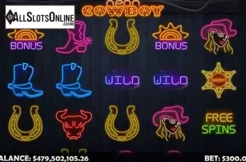 Reel Screen. Neon Cowboy from Mobilots