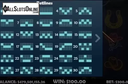 Paylines. Neon Cowboy from Mobilots