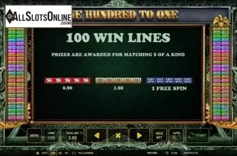 Features 1. One Hundred To One from Greentube