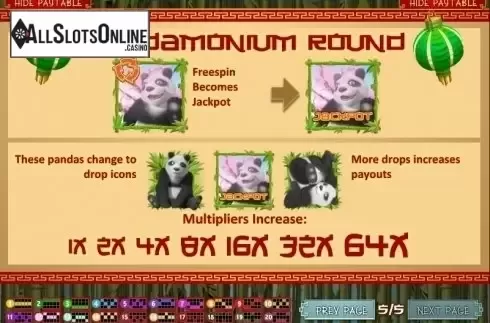 Paytable 5. Panda Party from Rival Gaming