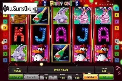 Win screen 2. Party On!	 from Novomatic