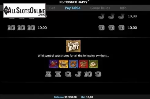 Paytable 2. Re-Trigger Happy Pull Tab from Realistic