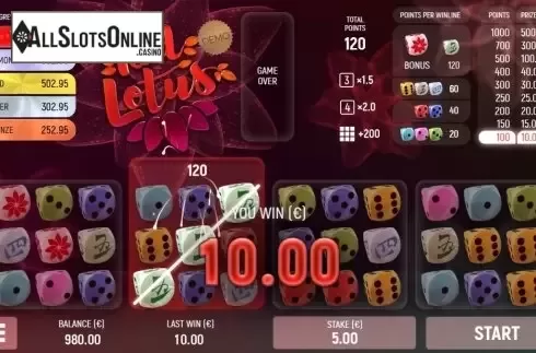 Win Screen. Red Lotus (Air Dice) from Air Dice