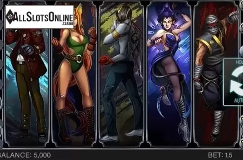 Intro Game screen. Reel Fighters from Spinomenal