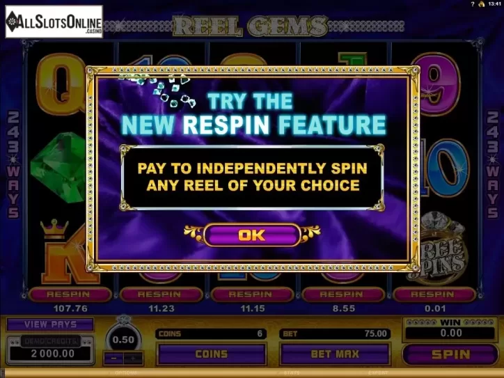 Screen2. Reel Gems from Microgaming