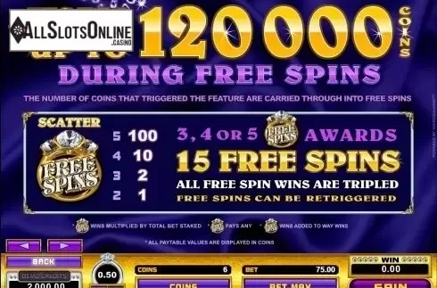 Screen3. Reel Gems from Microgaming