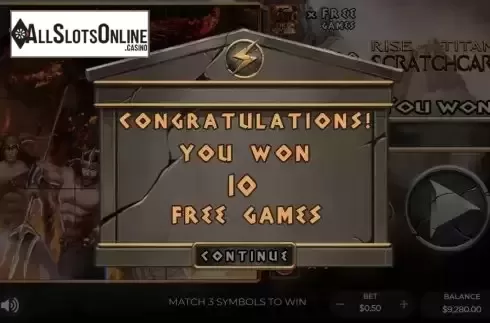 Win Free games screen
