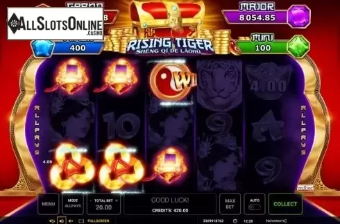 Win Screen 3. Rising Tiger (Sheng qi de Laohu) from Greentube