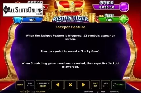 Features 2. Rising Tiger (Sheng qi de Laohu) from Greentube