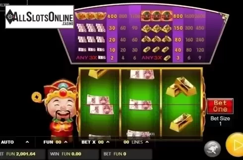 Reel screen. Rolling in Money from JDB168