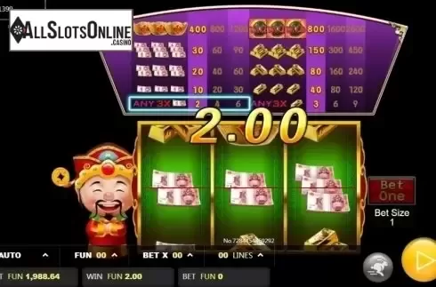 Win screen. Rolling in Money from JDB168