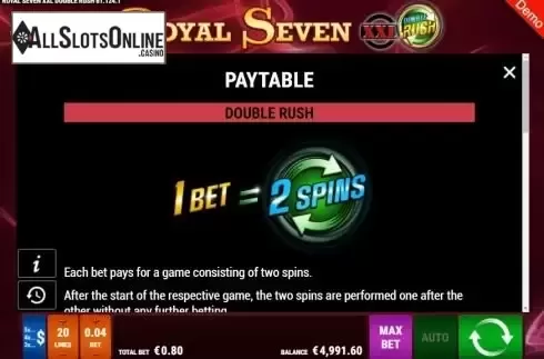 Paytable 1