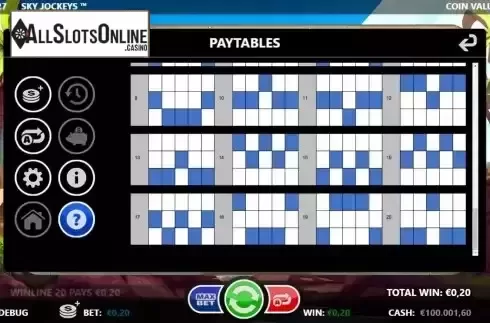 Paylines screen 2