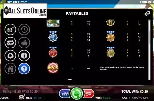Paytable screen 2