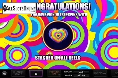 Bonus game screen 2. Spinning 60s from Inspired Gaming