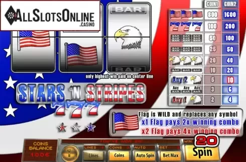 Win Screen. Stars And Stripes from Saucify