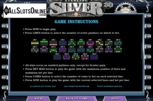 Screen5. Sterling Silver 3D/2D from Microgaming