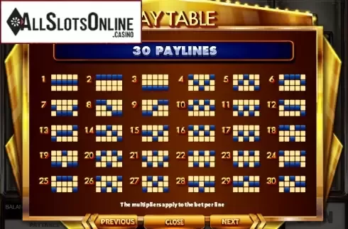 Paytable 4. Super 5 Stars from Red Rake