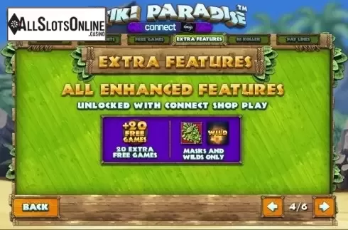 Paytable extra features. Tiki Paradise from Playtech
