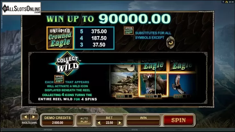 2. Untamed Crowned Eagle from Microgaming