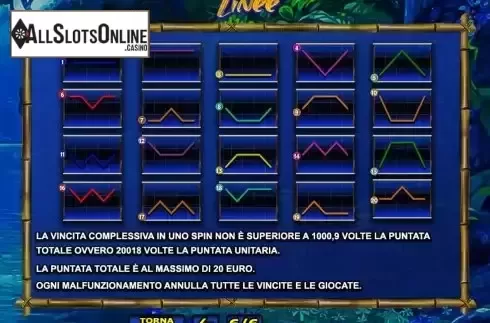 Pay Lines screen