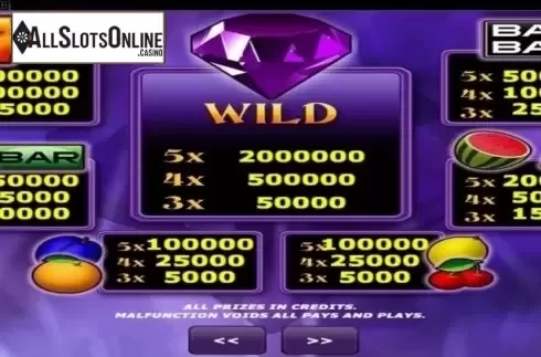 Paytable. Wild Diamonds (Amatic Industries) from Amatic Industries