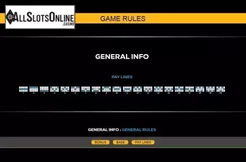 Paylines screen