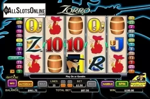 Screen4. Zorro from Aristocrat