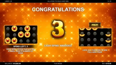 AllStar 7s Hold and Win slot screenshot 5