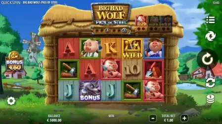 Big Bad Wolf: Pigs of Steel slot screenshot 1
